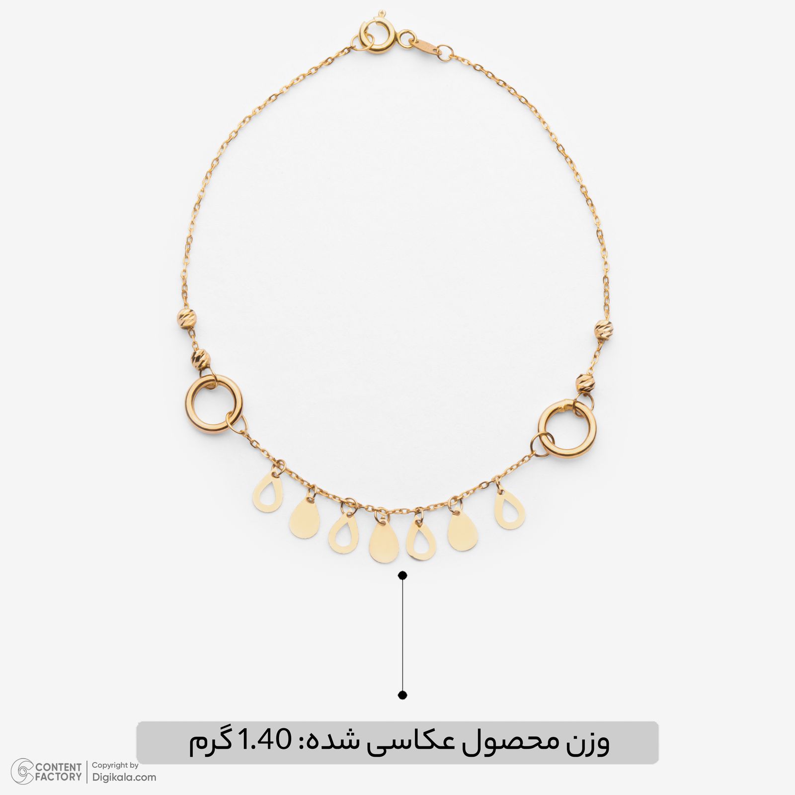 دستبند زنجیری طلا 18 عیار زنانه گلدم مدل 2B445008 -  - 7