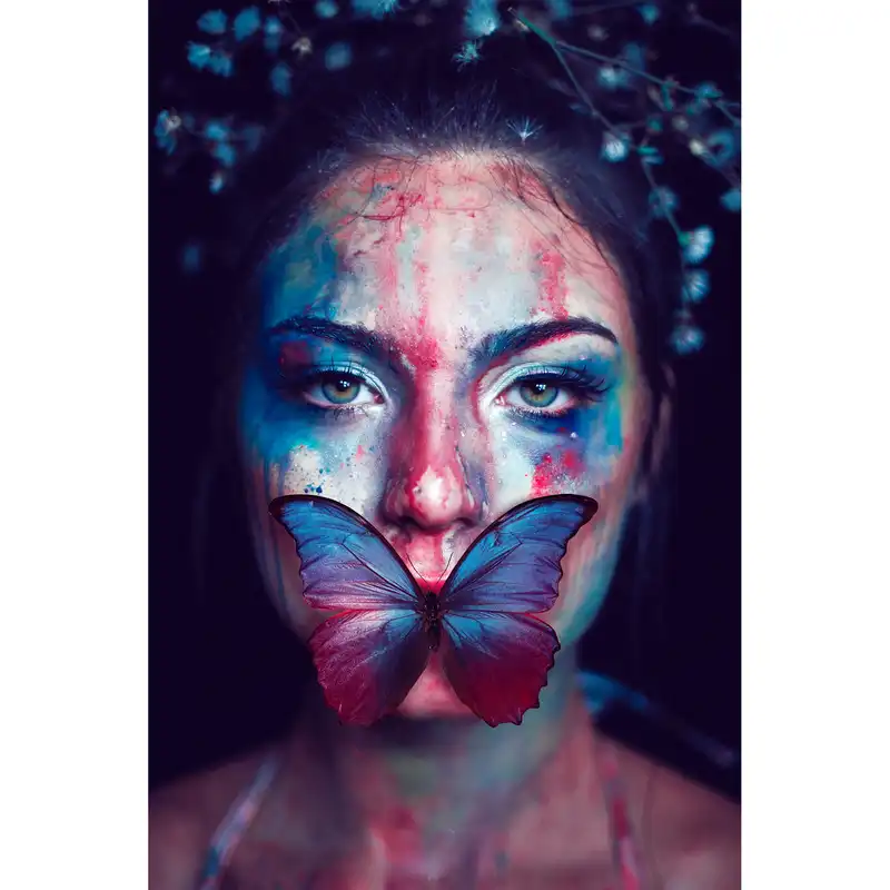 تابلو شاسی طرح دختر پروانه ای کد11