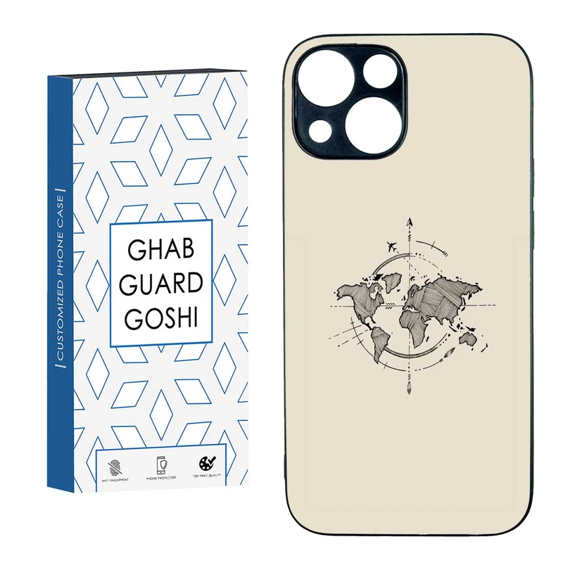 کاور قاب گارد گوشی طرح نقشه کد TPU-175 مناسب برای گوشی موبایل اپل IPHONE 13 MINI