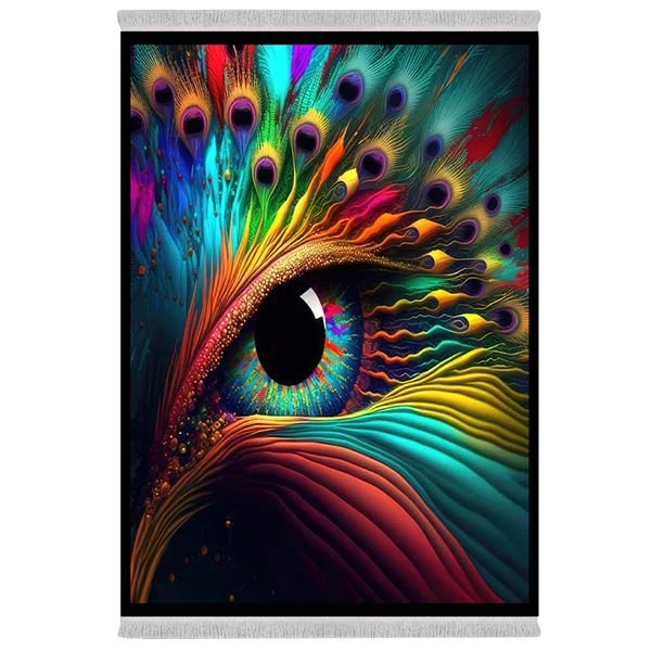 فرش پارچه‌ای دفه مدل فرشینه شانل مخمل طرح فانتزی کد 7130