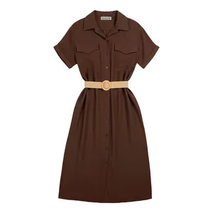 پیراهن یقه برگردان زنانه ام کی مدل L1401