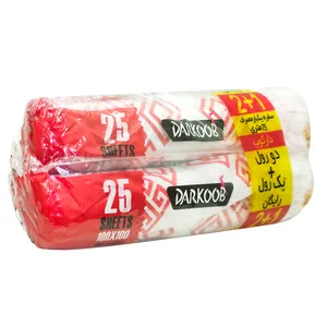 سفره یکبار مصرف دارکوب رول 25 متری مدل DAR_25ROMIred بسته 3 عددی