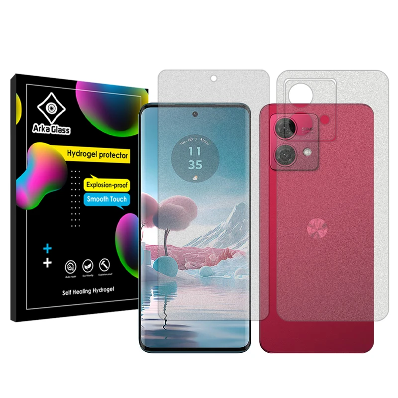 محافظ صفحه نمایش مات آرکا گلس مدل Tough مناسب برای گوشی موبایل موتورولا Moto G84 به همراه محافظ پشت گوشی