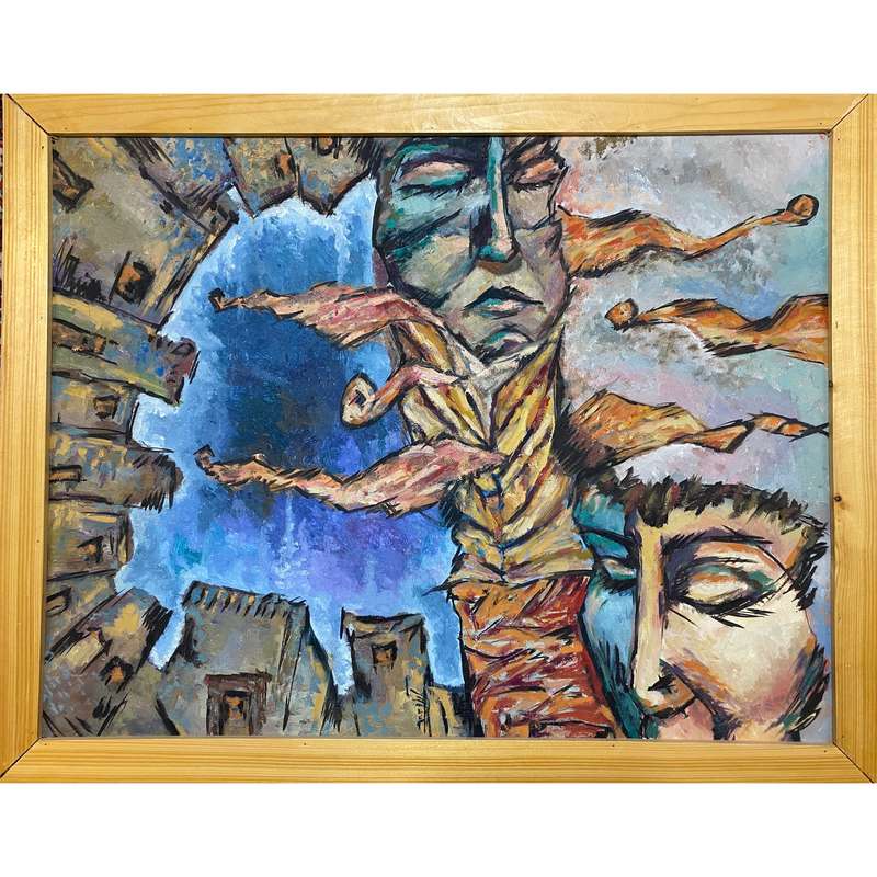 تابلو نقاشي رنگ روغن طرح ژرفاي افكار