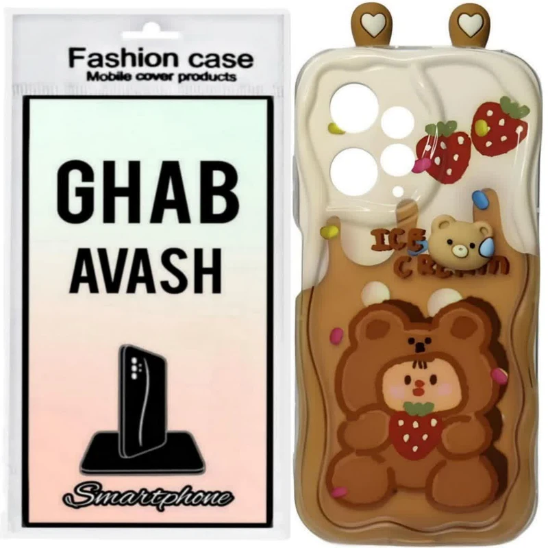 کاور قاب آوش طرح عروسکی گوشدار مدل 010A مناسب برای گوشی موبایل شیائومی REDMI NOTE12 4G