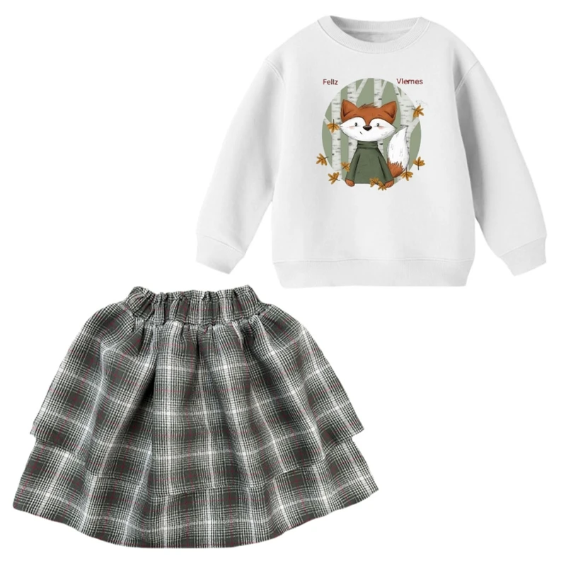 ست بلوز و دامن دخترانه مدل روباه خوش تیپ