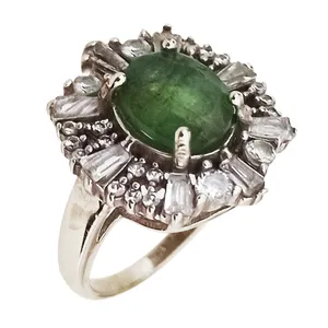 انگشتر نقره زنانه سلین کالا مدل زمرد ce-za106