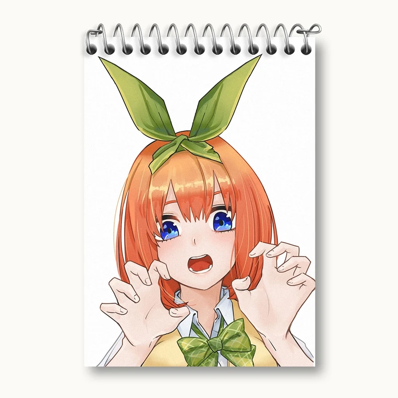 دفتر یادداشت 50 برگ خندالو مدل یوتسوبا انیمه پنج عروس مساوی کد 32554