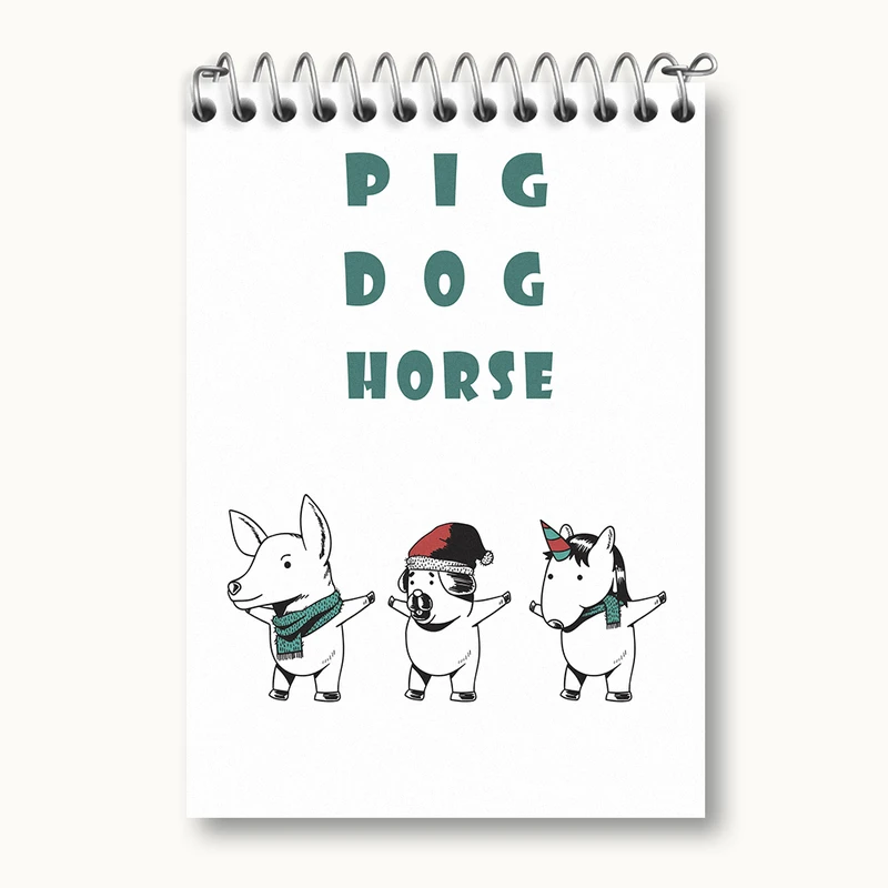 دفتر یادداشت 50 برگ خندالو طرح حیوانات بامزه و کیوت کد N2539