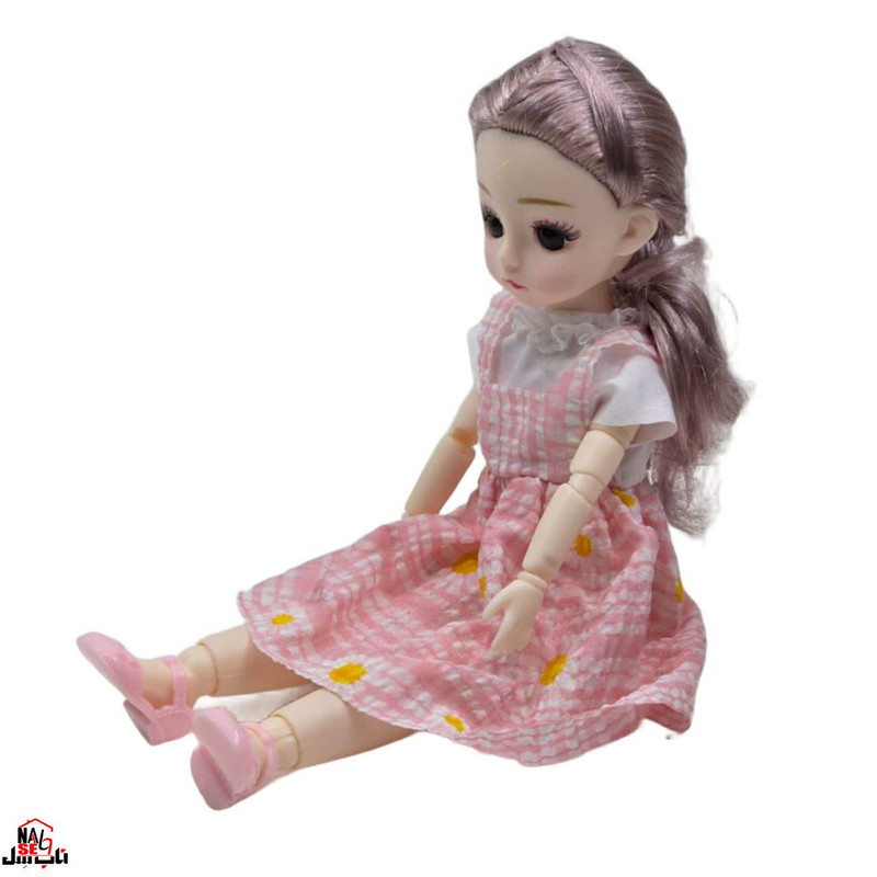 عروسک ناب سل مدل دختر چشم تیله ای کد 0040 ارتفاع 30 سانتی متر
