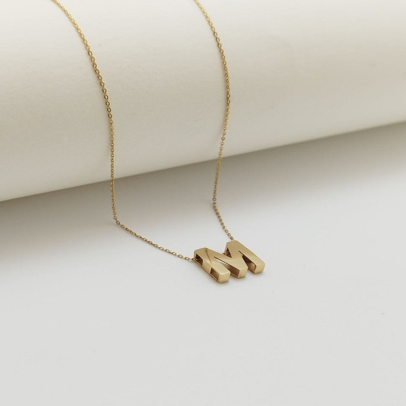 آویز گردنبند طلا 18 عیار زنانه گنجینه هنر خوش نشین مدل حرف M