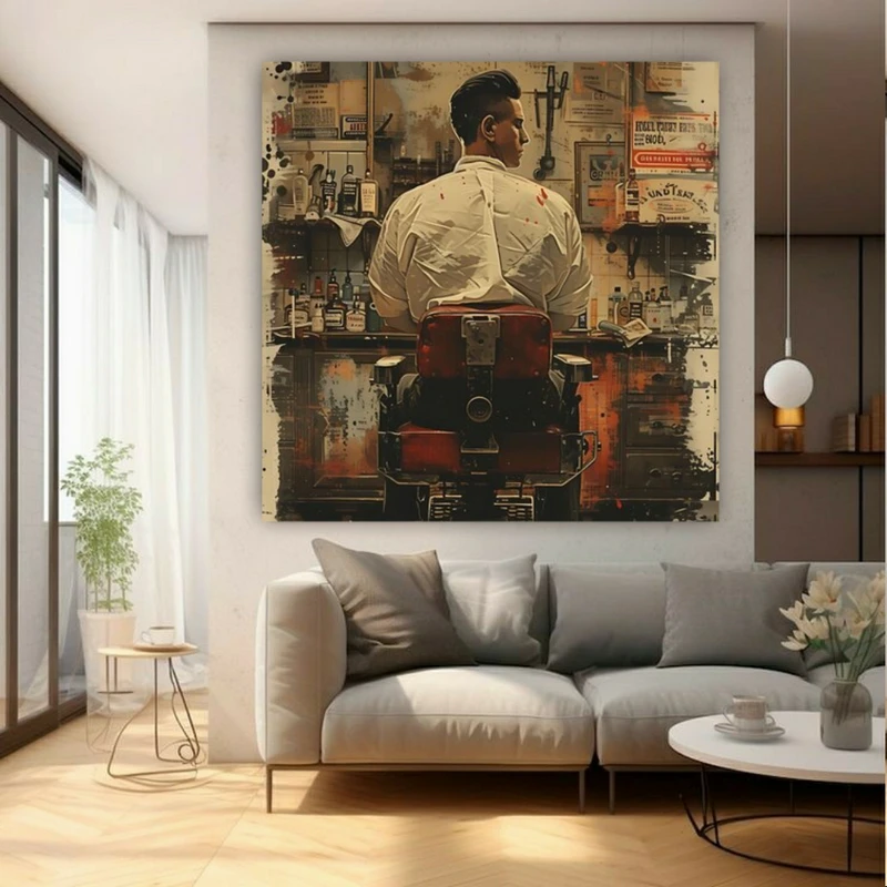 تابلو بوم طرح مخمل آرایشگاه مدل کلاسیک کد GR1602