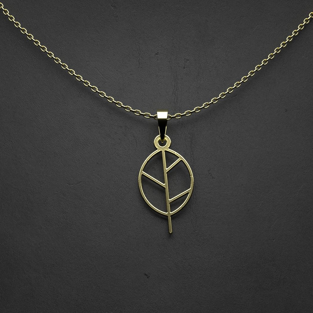 گردنبند طلا 18 عیار زنانه مدوپد مدل برگ کد L2-1-1164 - - 7