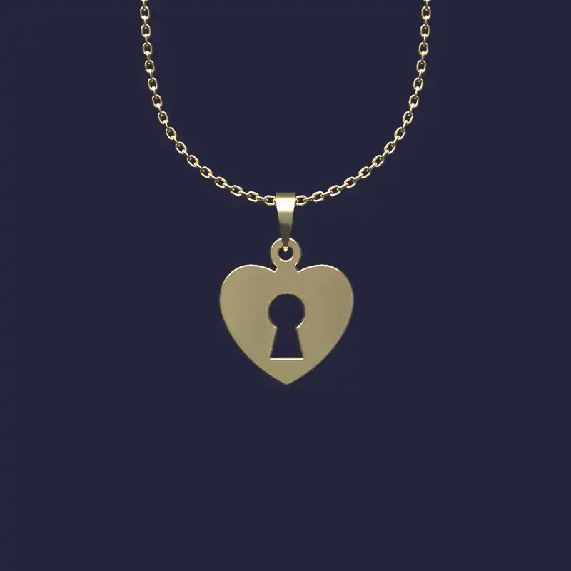 گردنبند طلا 18 عیار زنانه مدوپد مدل قلب کد JJ1181