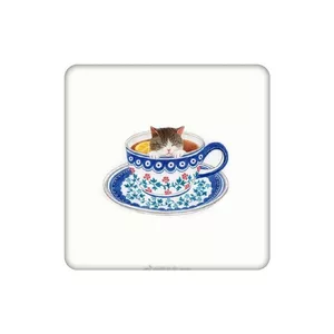 زیرلیوانی طرح یک فنجان چای گربه ای کد 4305065
