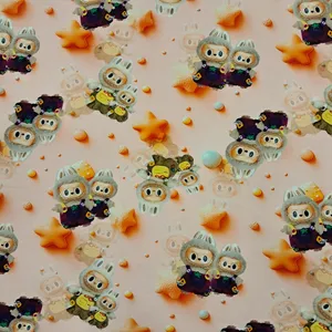 پارچه لباس عرض 1.5 متر مدل لبوبو رنگ گلبهی