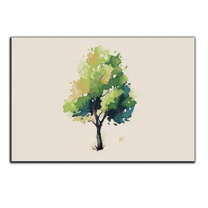 تابلو شاسی بکلیت طرح نقاشی آبرنگ تک درخت مدل SH-S5816