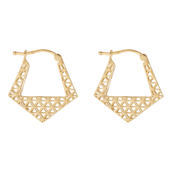 گوشواره طلا کم اجرت 18 عیار زنانه گلدم مدل E-2311004