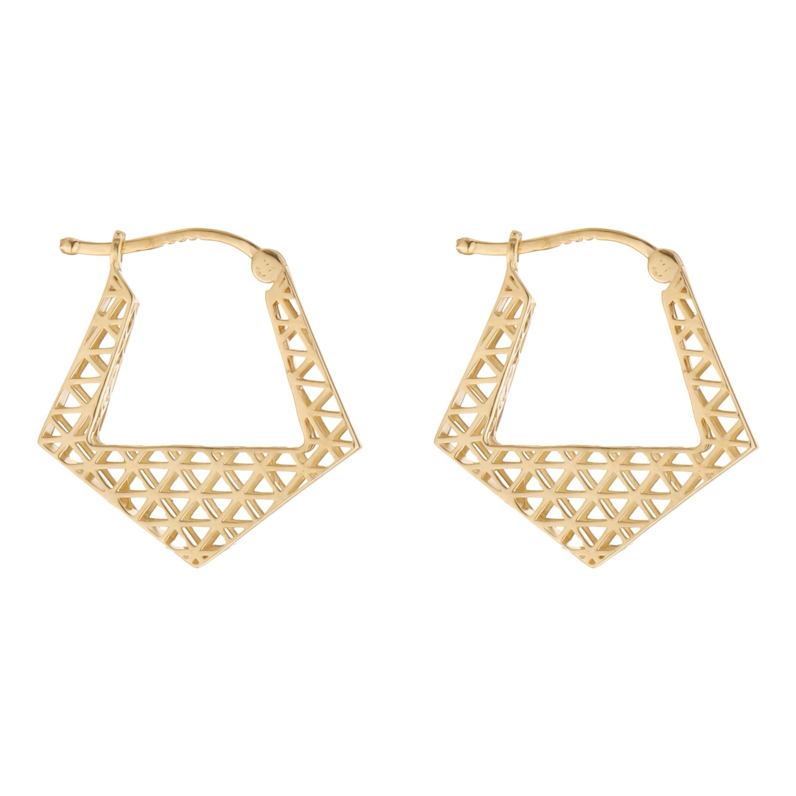 گوشواره طلا کم اجرت 18 عیار زنانه گلدم مدل E-2311004 -  - 1