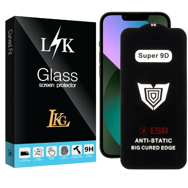 محافظ صفحه نمایش ال کا جی مدل Super 9D مناسب برای گوشی موبایل اپل  iPhone 13 Pro Max