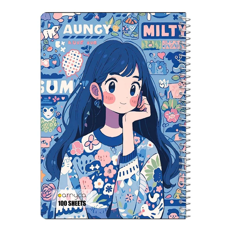 دفتر شطرنجی 100 برگ سیمی کارنیکا طرح دخترانه کیوت Girly Cute کد 69033