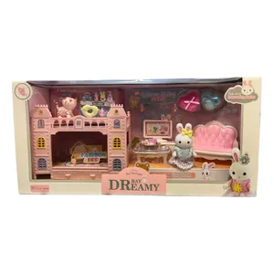 اسباب بازی طرح خانه عروسکی مدل خرگوش و لوازم خانه کد 01