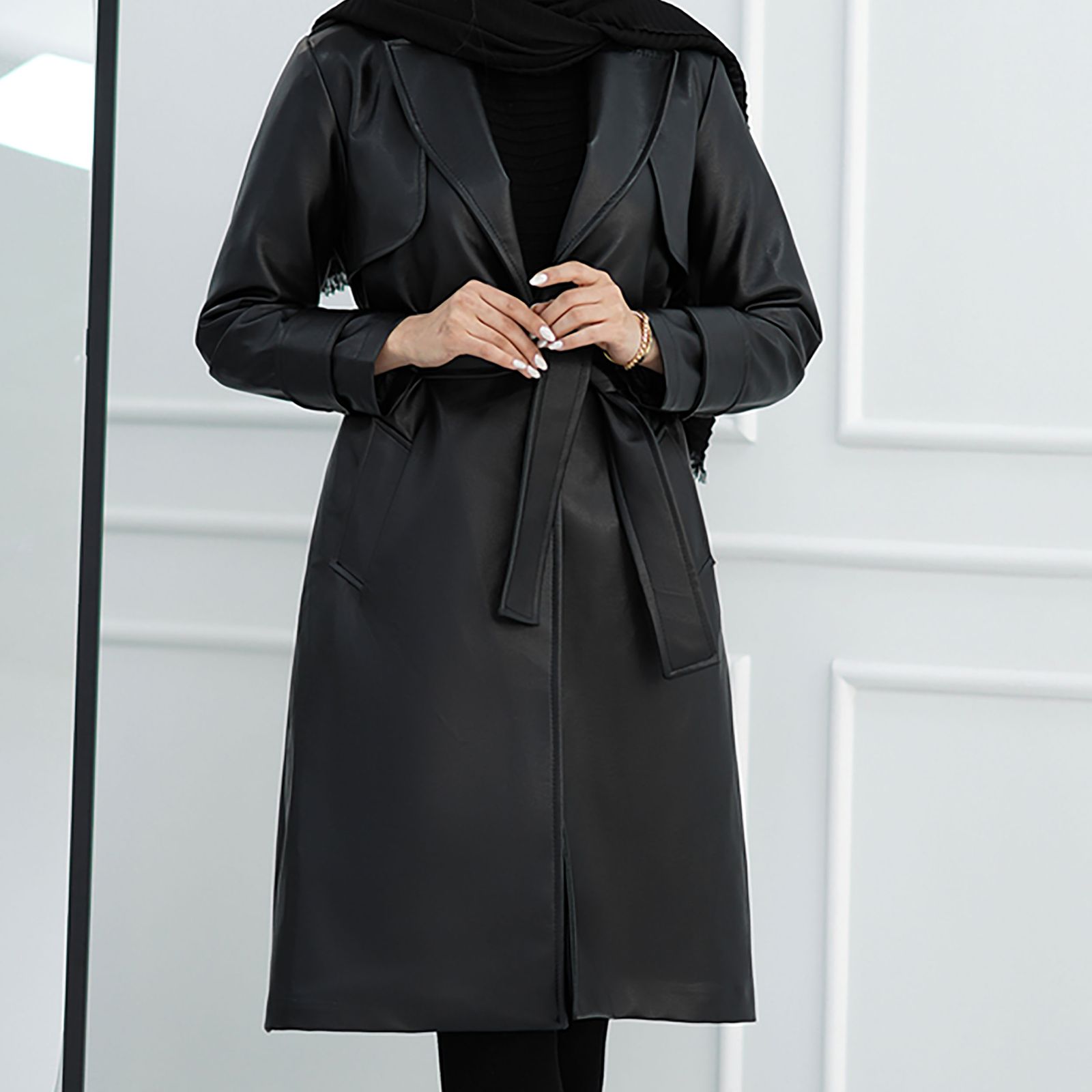 کت چرم زنانه السانا مدل  نیلاس کد 165401 -  - 2