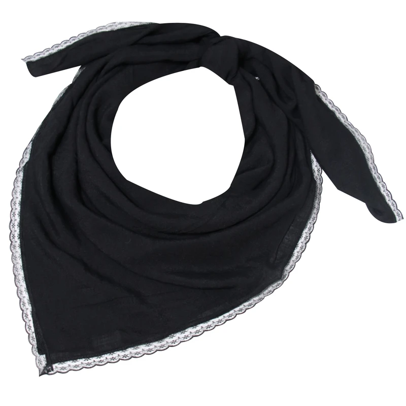 روسری زنانه آنالیا مدل نخی تابستانه ساده دور دانتل کد a-7093