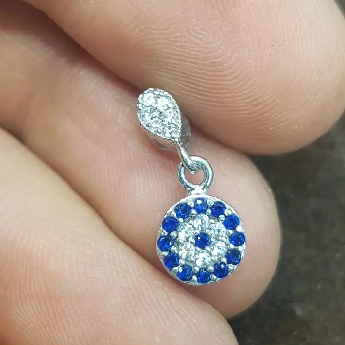 آویز گردنبند نقره زنانه مدل چشم نظر کد P120