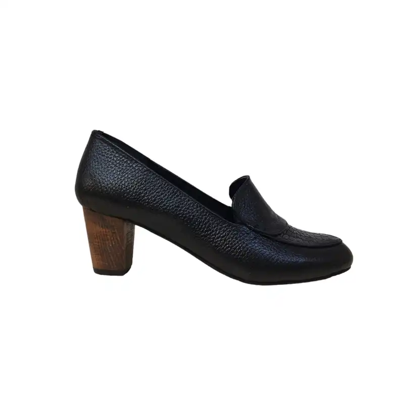 کفش زنانه مدل ZPM 10 چرم طبیعی رنگ مشکی