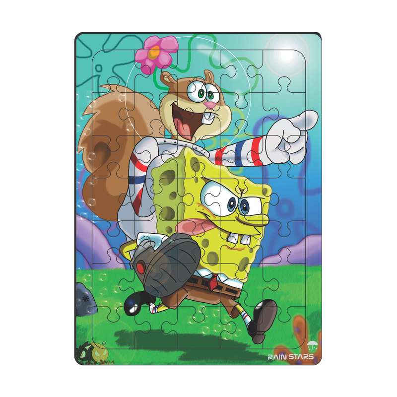 پازل 35 تکه رین استار مدل چوبی  باب اسفنجی