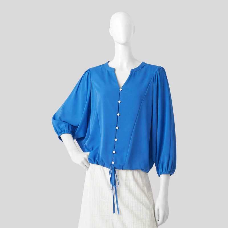 شومیز آستین بلند یقه گرد زنانه مکس مدل گره ای 45835