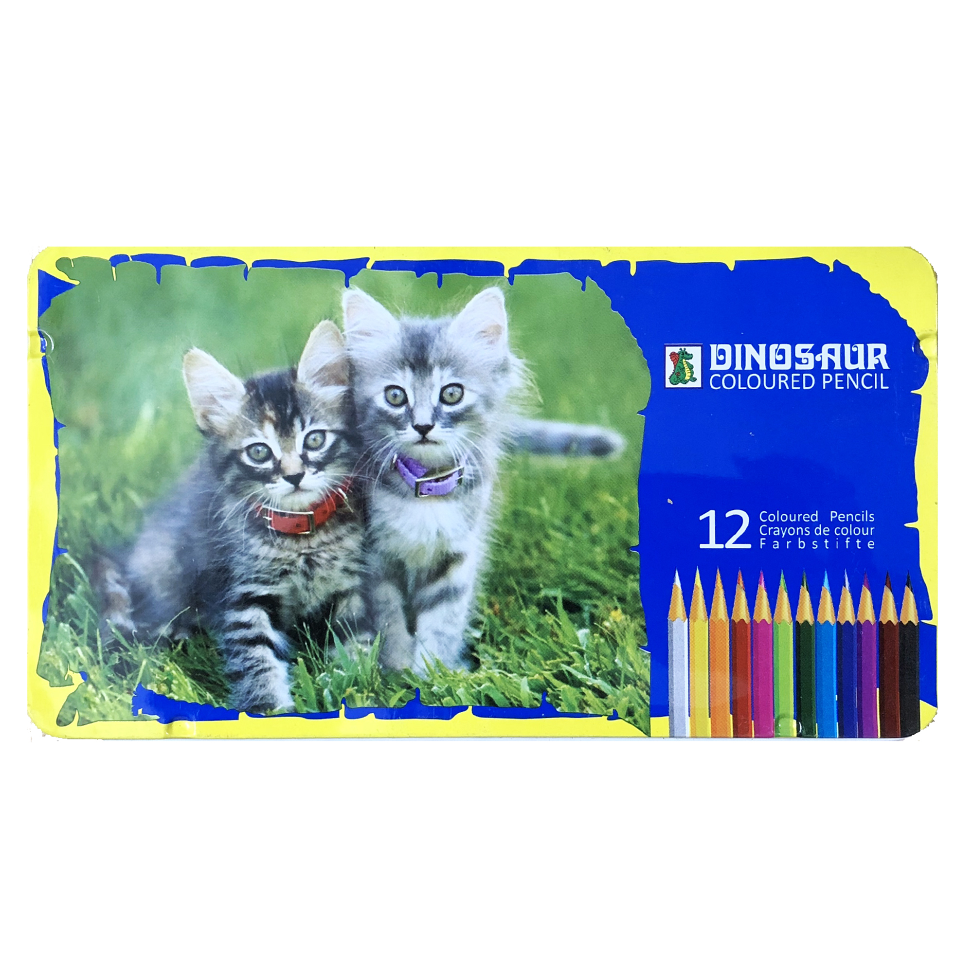مداد رنگی 12 رنگ دایناسور طرح دو گربه