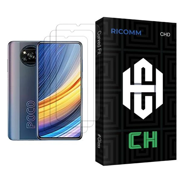 محافظ صفحه نمایش ریکام مدل CH Glass MIX003 مناسب برای گوشی موبایل شیائومی Poco X3 Pro بسته سه عددی