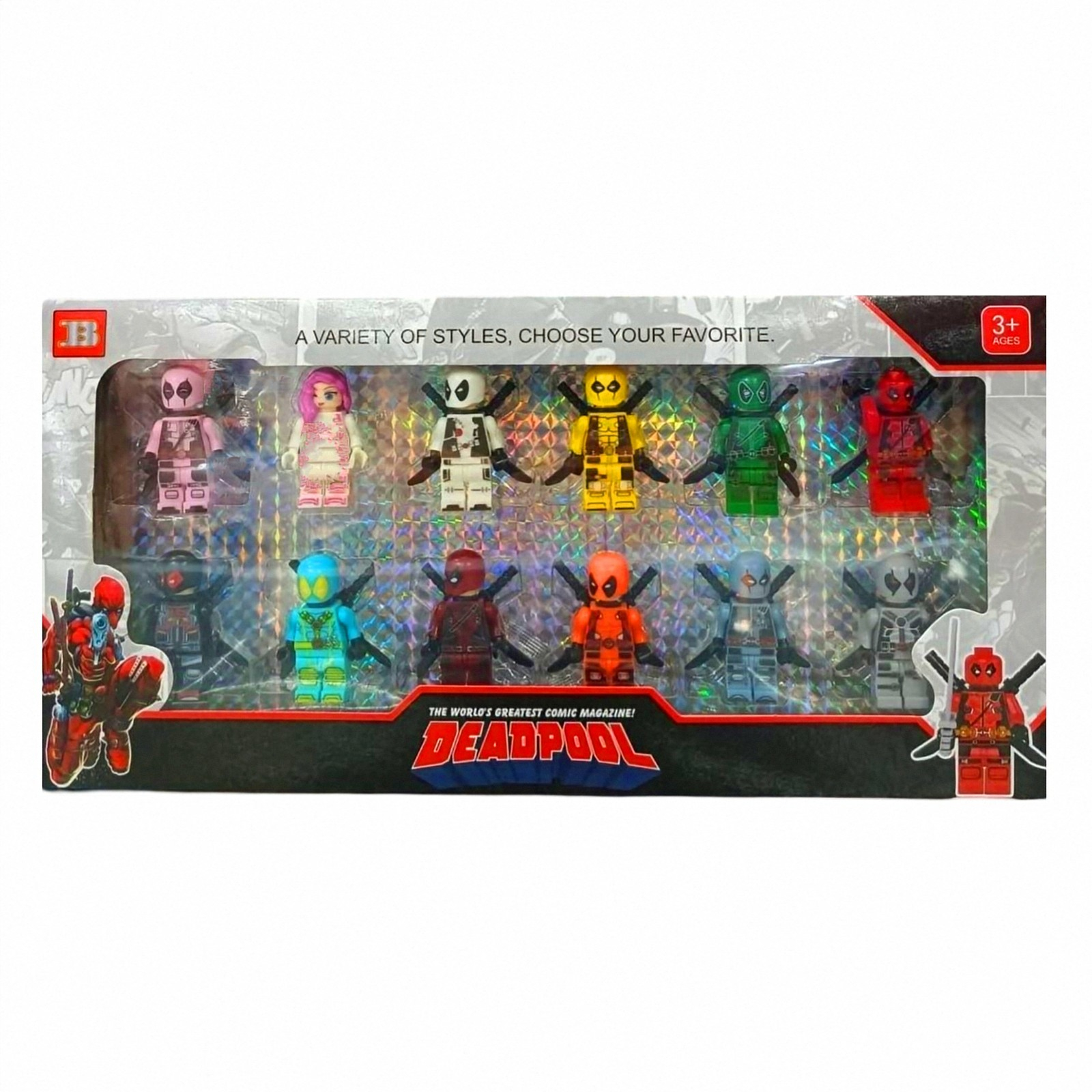 اکشن فیگور مدل ددپول طرح واریانت ها مجموعه 12 عددی