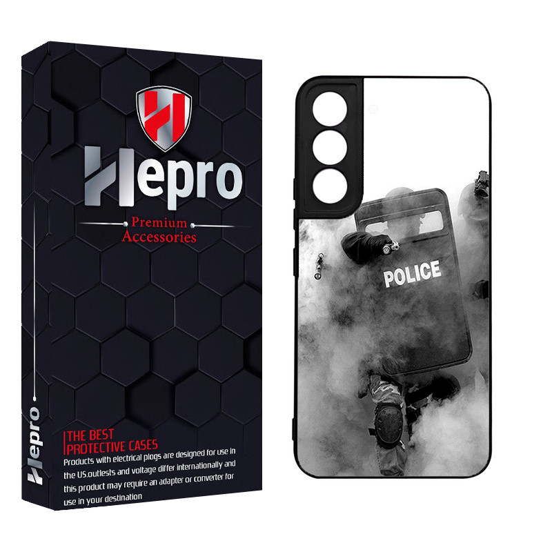کاور هپرو طرح police کد TPU-136 مناسب برای گوشی موبایل سامسونگ Galaxy S22