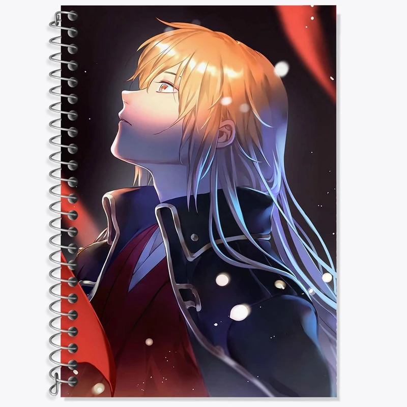 دفتر زبان 50 برگ خندالو مدل دو خط طرح کاگویا انیمه گینتاما کد 12953