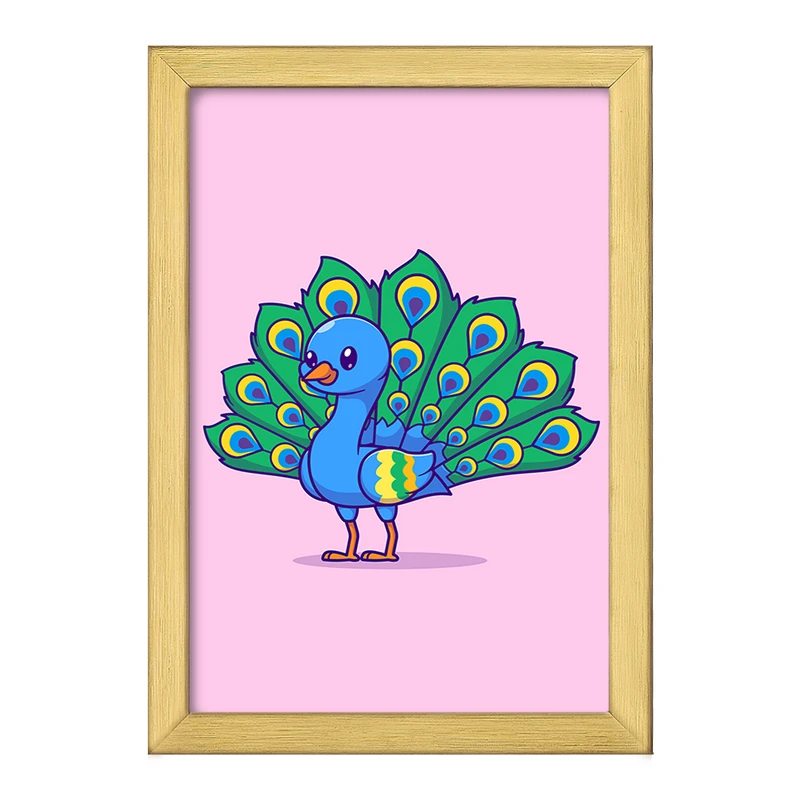 تابلو خندالو طرح حیوانات بامزه طاووس کد 29683