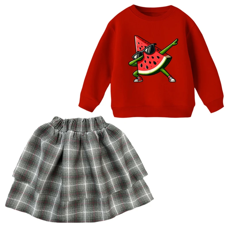 ست سویشرت و دامن دخترانه مدل یلدایی001