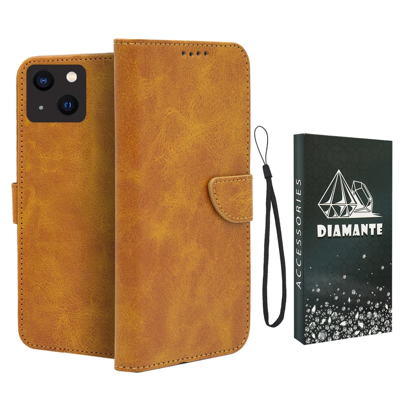 کیف کلاسوری دیامانته مدل Scusa Bk مناسب برای گوشی موبایل اپل iPhone 15  به همراه بند آویز