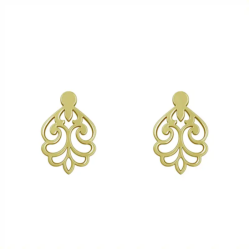 گوشواره طلا 18 عیار زنانه مدوپد مدل اسلیمی کد GA1-15255