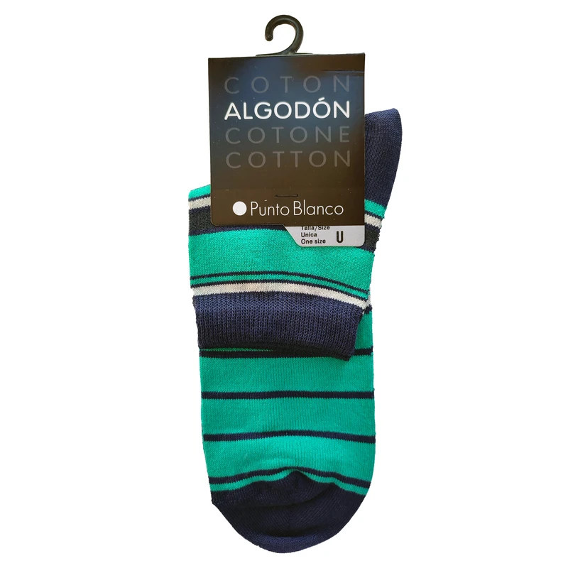 جوراب مردانه پونتو بلانکو مدل کتان آلگودون طرح دار کوتاه  599-00-74725