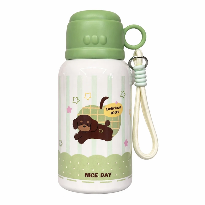 فلاسک کودک مدل Green Apple Puppy  گنجایش 0.5 لیتر