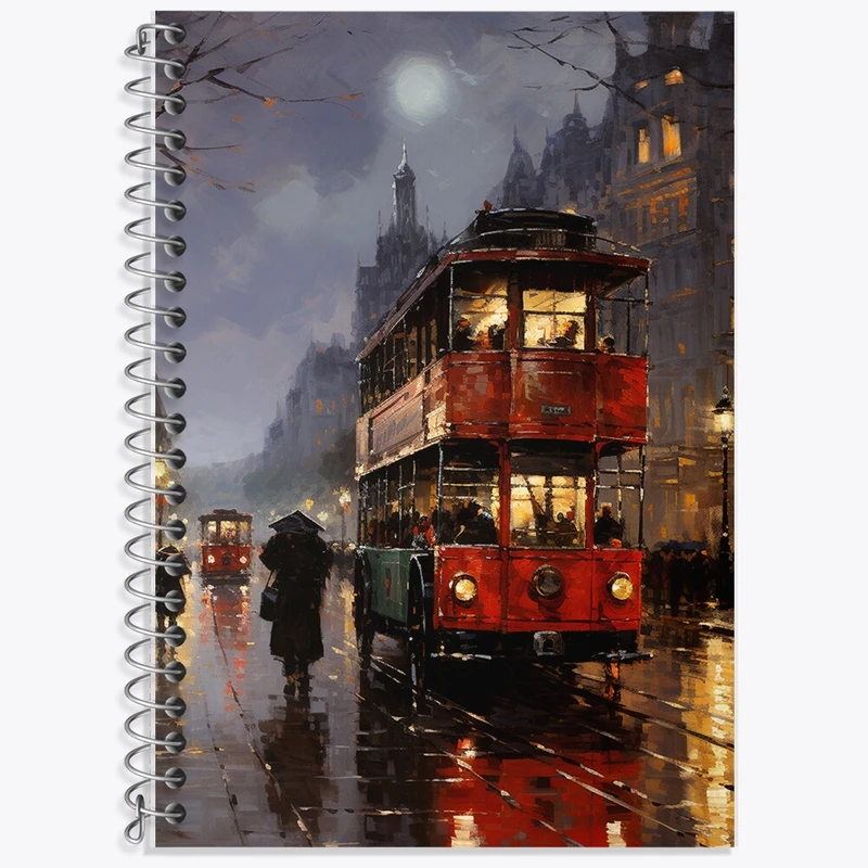 دفتر زبان 50 برگ خندالو مدل سه خط طرح خیابان کد F453