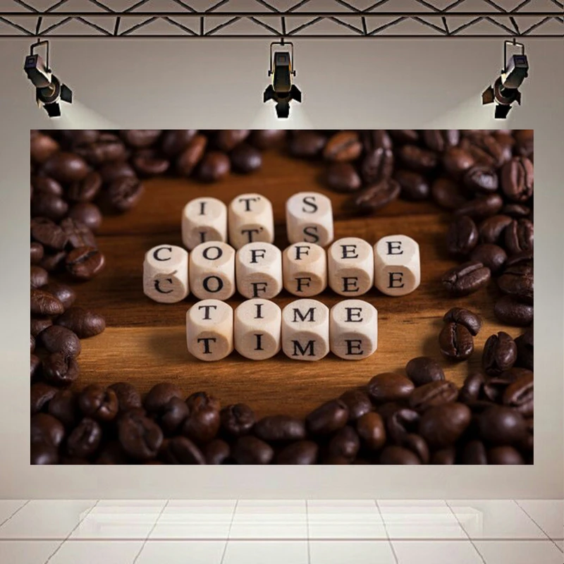  تابلو بوم طرح قهوه مدل coffee time کد PD30126