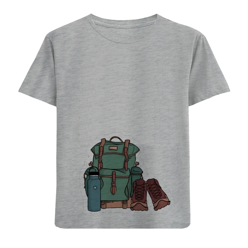 تی شرت آستین کوتاه بچگانه مدل کوله کوه نوردی D344