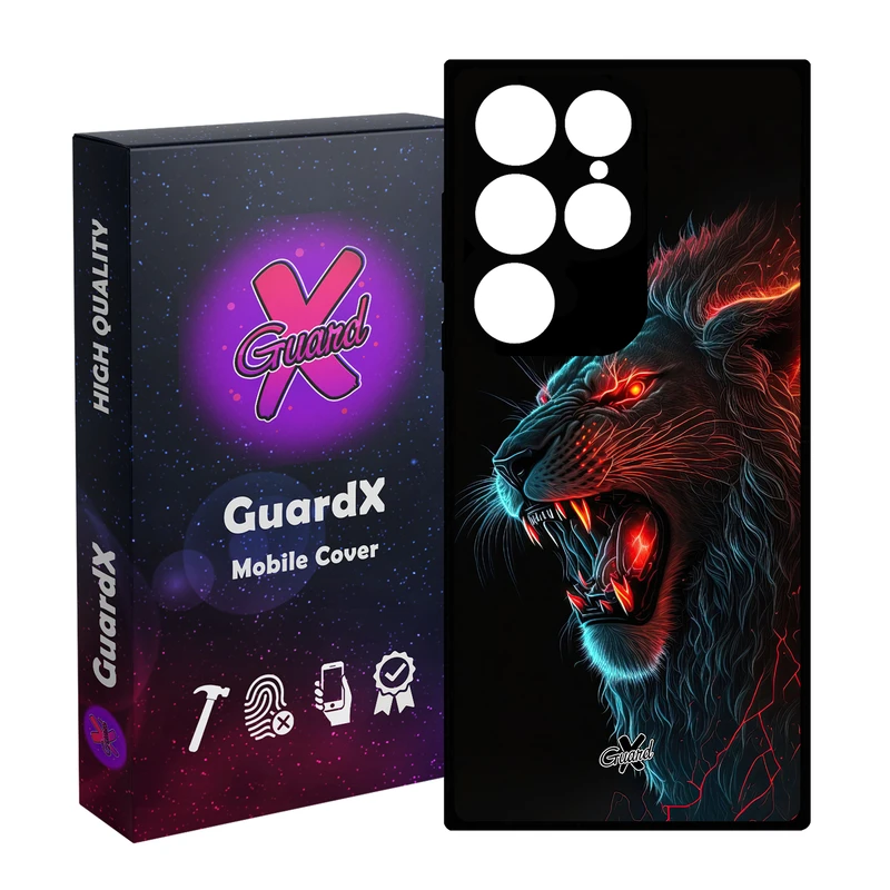 کاور گارد ایکس طرح شیر مدل Glass10619 مناسب برای گوشی موبایل سامسونگ Galaxy S24 Ultra