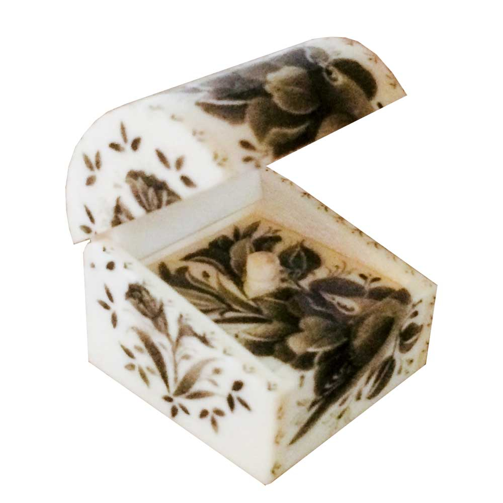 جعبه جواهرات استخوانی طرح گل و مرغ کد B 226