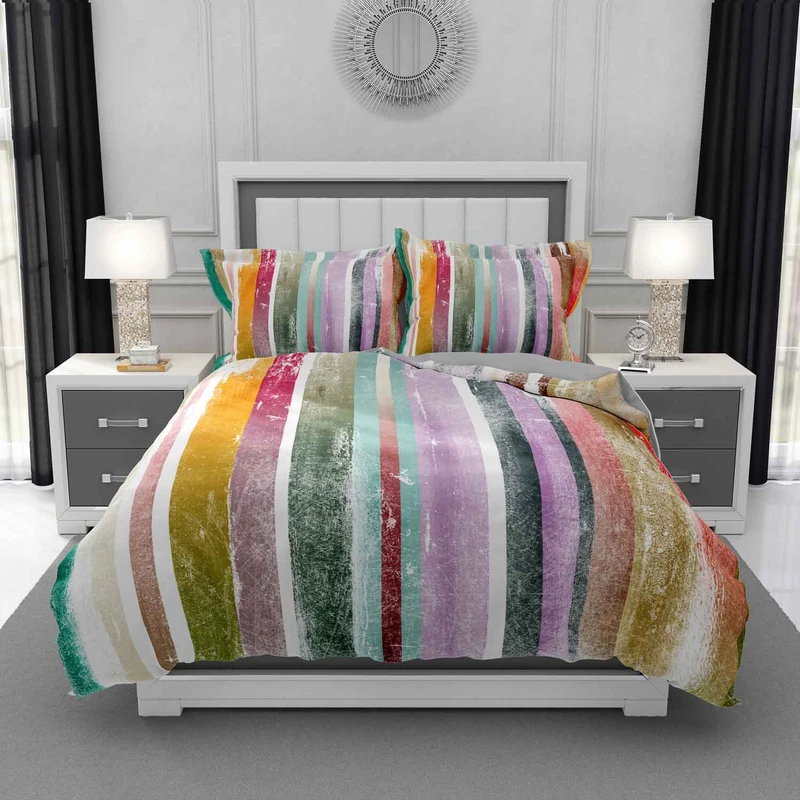 سرویس روتختی مدل پتینه ای راه راه کد DF70 دو نفره 6 تکه