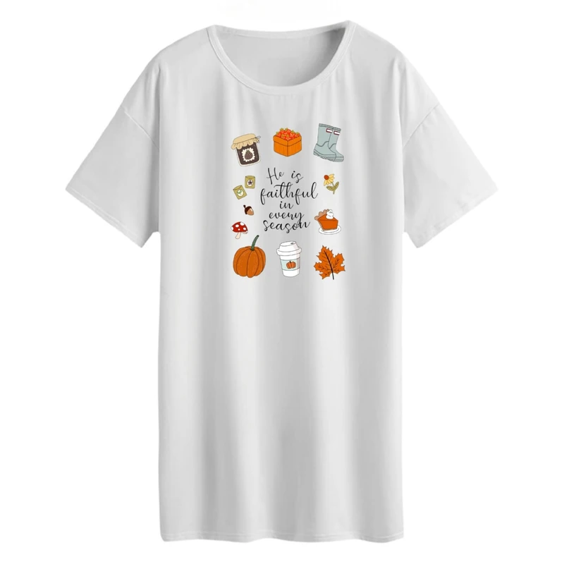 تی شرت لانگ آستین کوتاه زنانه مدل نوشته پاییزی